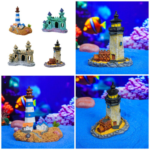 Resins Lighthouse Crafts Aquariums Landscape Fish Tanks-Type B 2