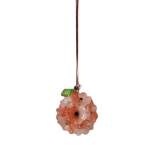 Handcrafted Glass Flower Ball Keychain Elegant-Autumn colors