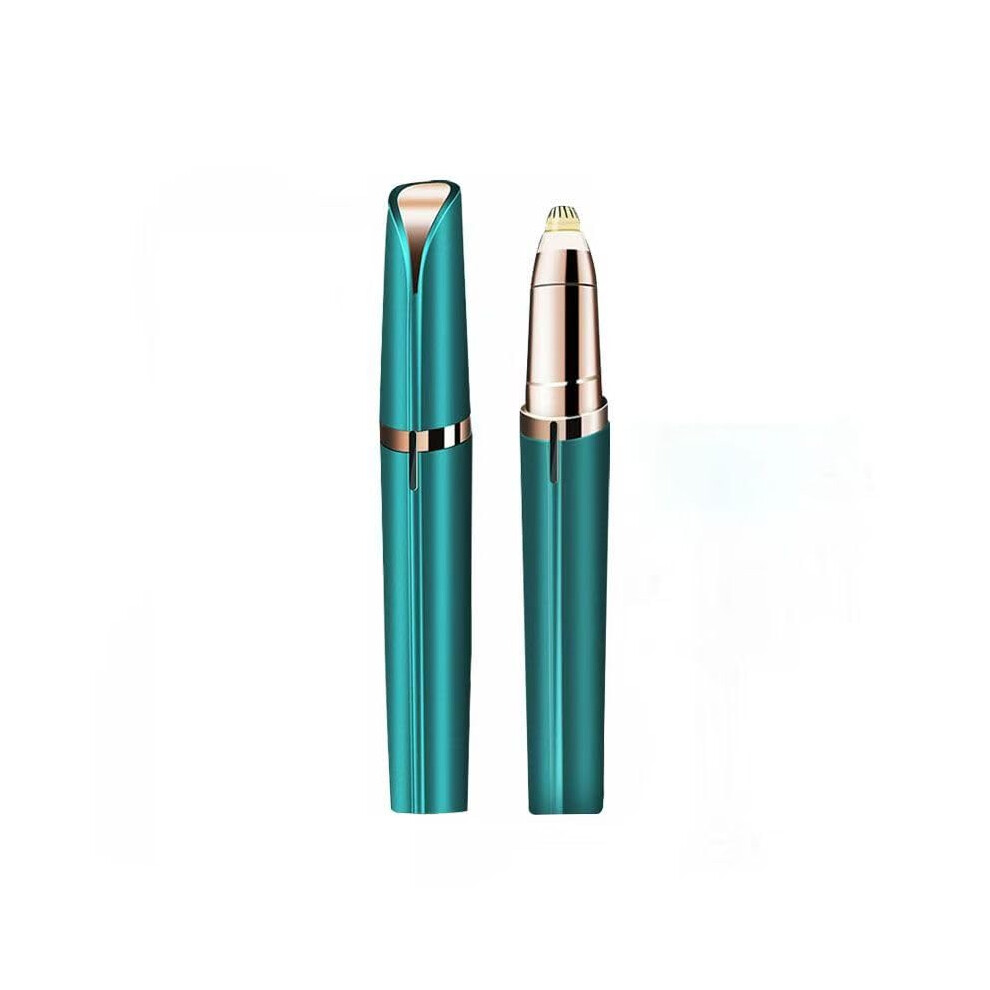 Green Painless Electric Eyebrow Trimmer And Usb Rechargeable Facial Hair Remover For Women