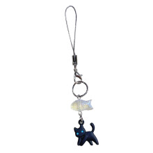 Cat Keychain Acrylic Alloy Phone Charm Accessory Hanging-White