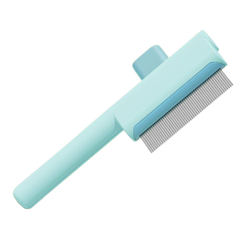 Durability Pet Deshedding Comb Portable-Blue Fine tooth model