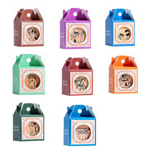 Houten rubberen stempel Kattenstempel Houten stempel- proost 1