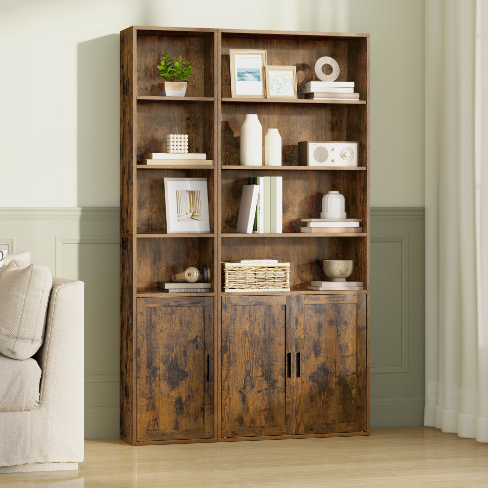 Vasagle Bookcase, 6-Tier Tall Bookshelf, Book Shelf With Door, Shelving Unit, 24 X 31.8 X 175 Cm, For Living Room, Home Office, Dinning Room