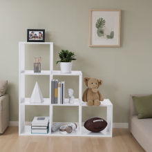 Bookcase, Staircase Shelf, Storage Unit, 6 Compartments, for Office