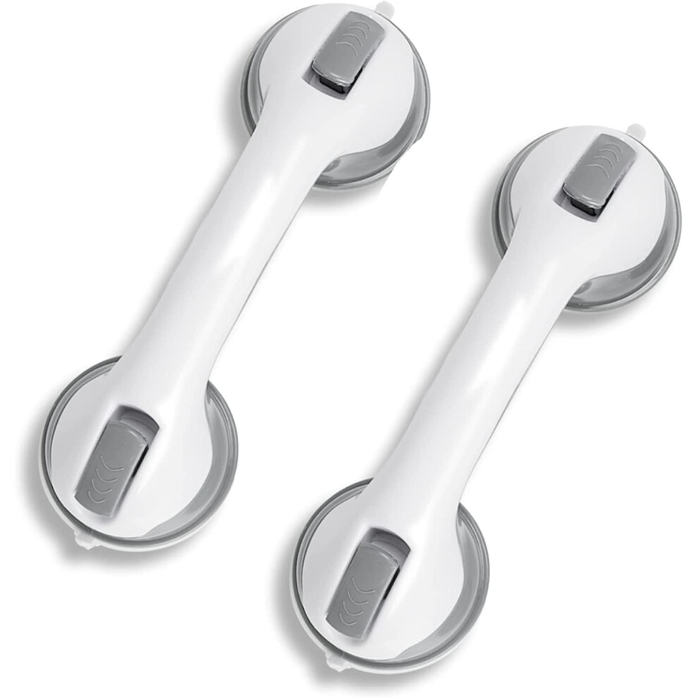 12 Inch Suction Shower Grab Bars 2 Pack with NonSlip Grip for Bathtub and Bathroom Safety