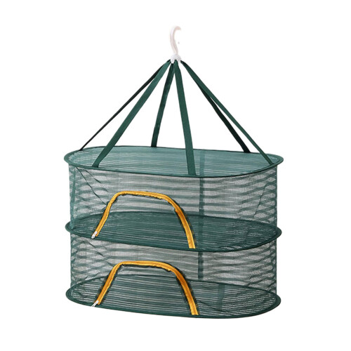 Practical Foldable Mesh Drying-dark green Medium size 2 floors