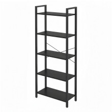 5 Tier Shelf Bookcase Storage Unit with Steel Frame for Living Room Office Entrance Industrial Style