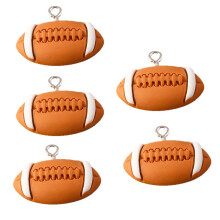 5 Pack Resin Sports Charm Necklace Bracelet Keyring for-Style A