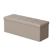 Folding Storage Bench Ottoman, 110 cm End of Bed Chest with Internal Storage, Ideal for Bedroom, Brown