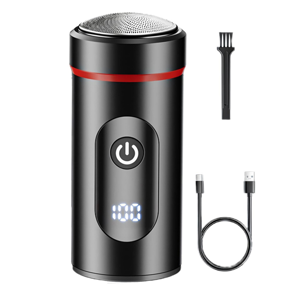 Black Electric Shaver For Men Waterproof Wet Dry Shaving, Typec Fast Charging Beard Trimmer
