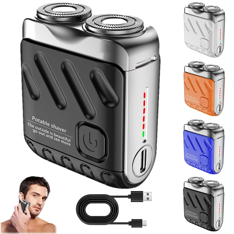 Electric Rotary Shaver for Men with Dual Ring Blades, USB Rechargeable IPX7 Waterproof Razor