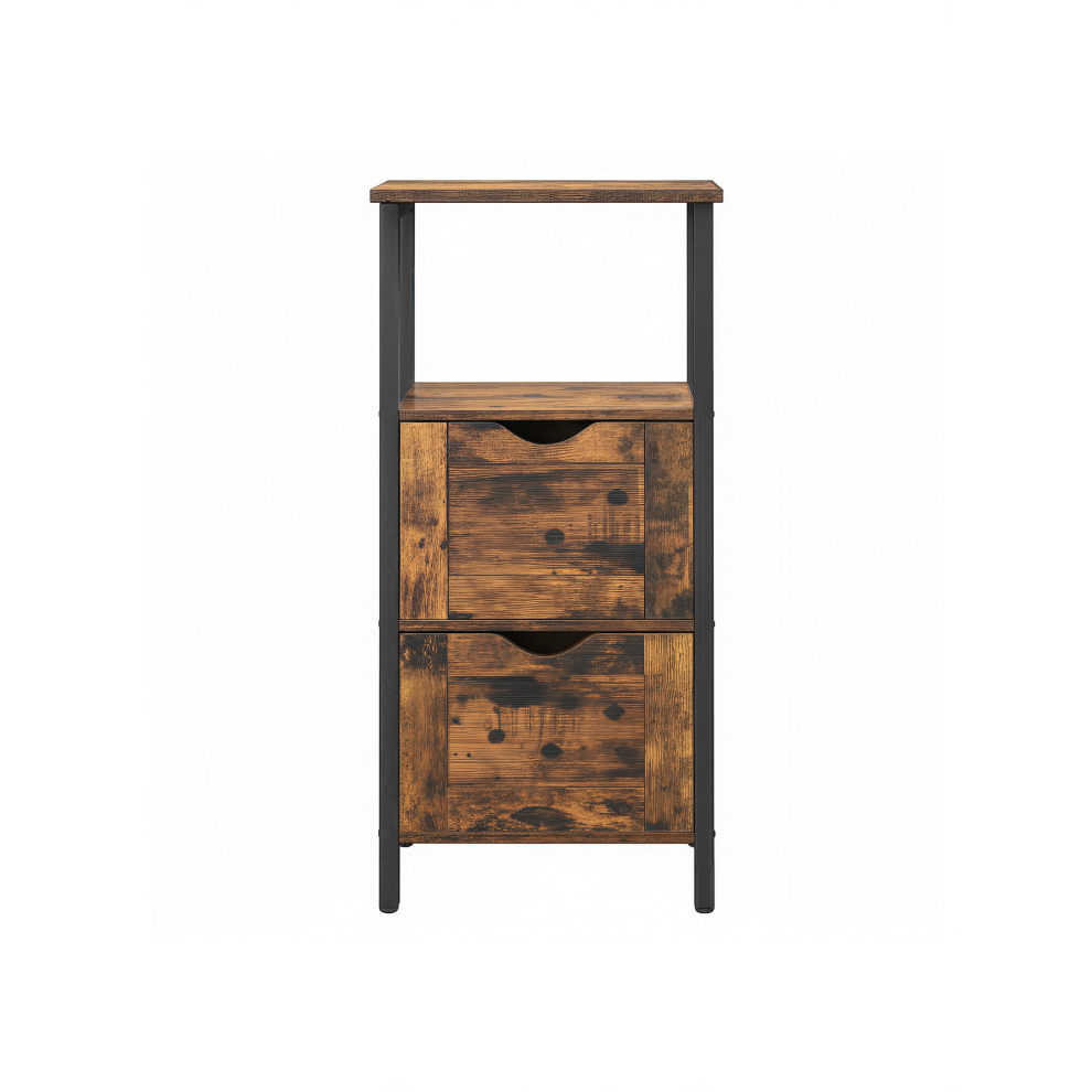 Vasagle Bathroom Floor Cabinet, Bathroom Storage Cabinet, Slim Bathroom Storage Cabinet With 2 Drawers, Open Compartment, Space Saving, 37 X 30 X 80 Cm