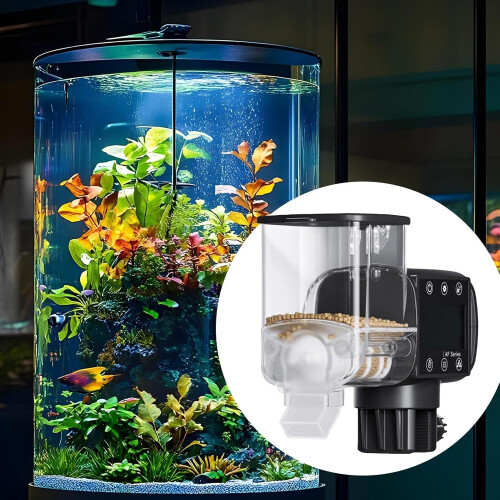 Fish Automatic Feeder  Battery Powered Aquarium Feeder With Timer, Programmable Digital Display 1