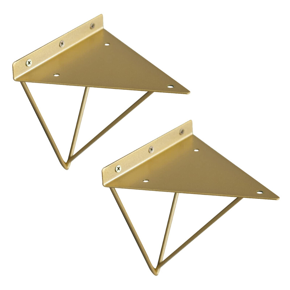Metal Shelf Supports, Shelf Bracket, 2Piece, Gold (16 Cm) 9119770544384