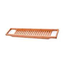 Expandable Bamboo Bathtub Tray with Foldable Design and Storage Rack for Tub Bathroom Decor