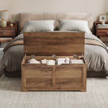 Storage Chest, Storage Bench, Box with 2 Safety Hinges, Shoe Storage Bench, Farmhouse Style, 40 x 100 x 46 cm, for Hallway, Bedroom, Living Room