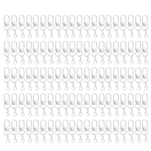 100Pcs Corrosion Resistant Swivel Hook Buckles With-White