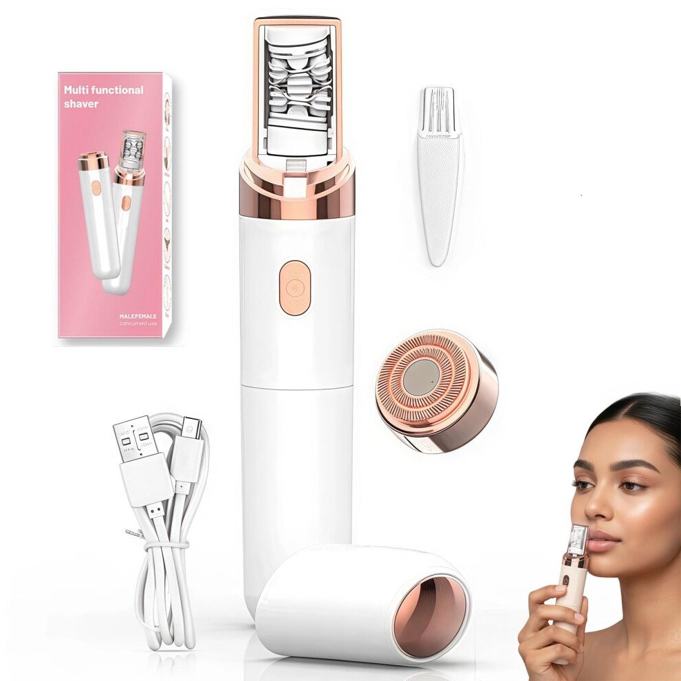 Facial Hair Remover Women's Epilator – Painless Waterproof Hair Removal for Upper Lip Chin Eyebrows