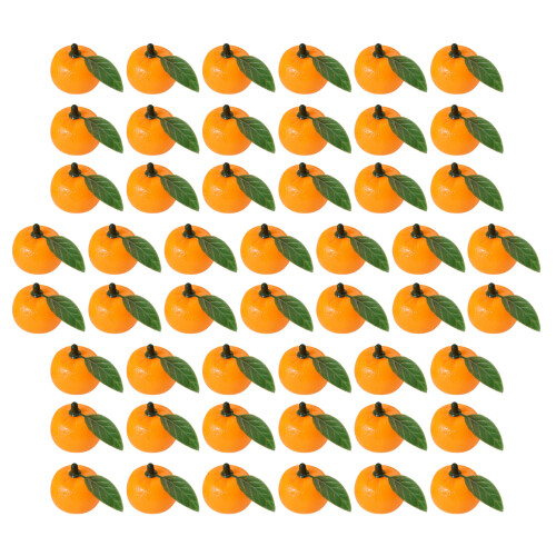 Pack Of 50 Realistic Artificial Orange with Leaf Simulation