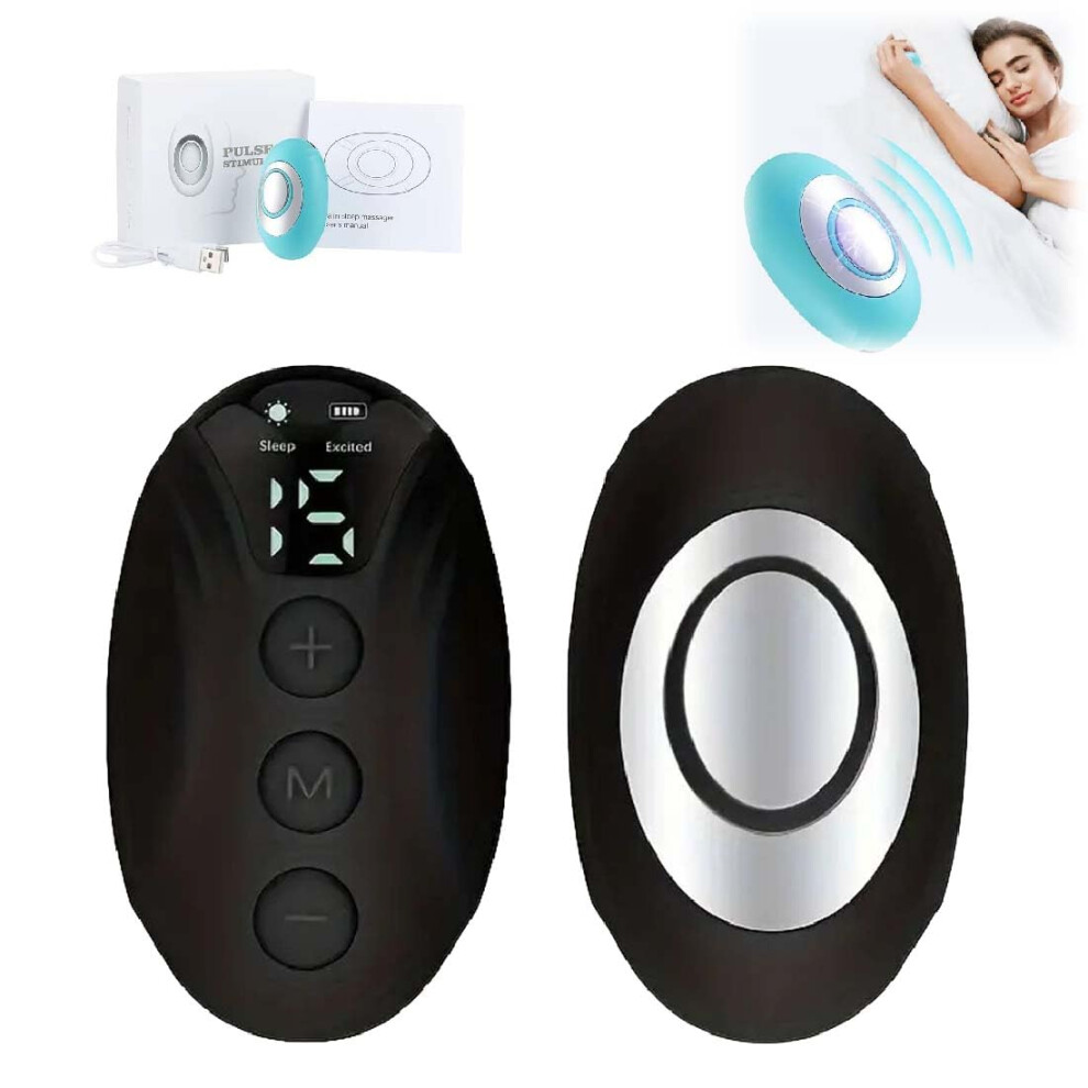 Black Sleep Aid Device With Handheld Neurocontrol, 2 Modes Portable Insomnia Relief Machine For Anxiety And Stress (Black)
