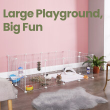 Guinea Pig Cage, Indoor Rabbit Run Hutch Cage, Exercise Enclosure, DIY, White