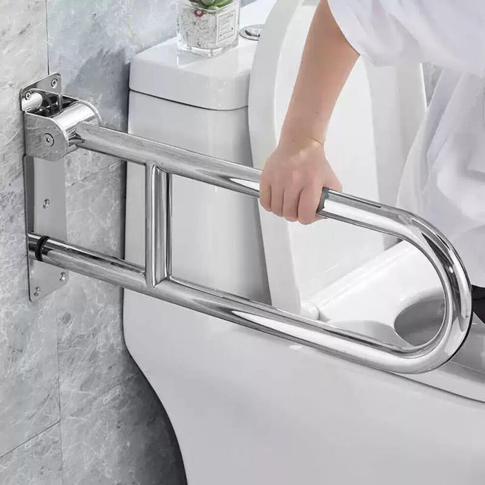 Bathroom Grab Bars Foldable Stainless Steel Toilet Safety Rails for Elderly and Disabled