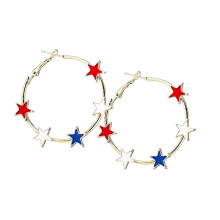 Fashionable Star Geometry Ear Hoops Corrosions Resistant-Gold