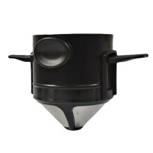 Filtre à café écologique sans papier, cafetière à double filtre réutilisable pour une infusion facile, noir