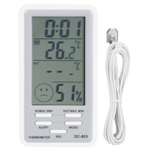 Seizoenssynchronisator: Digitale binnen- en buitenthermometer met nauwkeurige metingen en koudebestendige technologie.