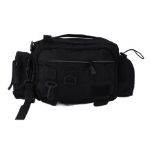 Bolsa táctica de pesca ajustable con múltiples compartimentos de almacenamiento de nailon 600D con correa para el hombro, organizador de