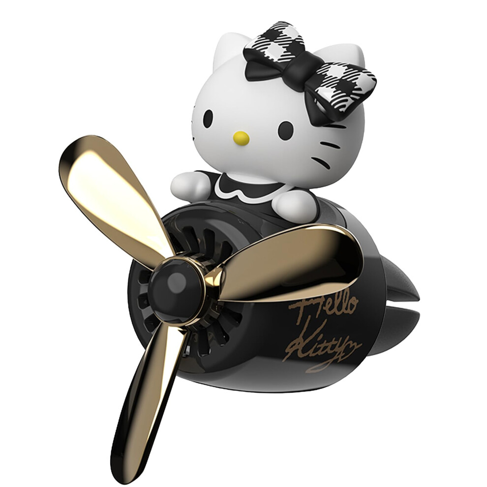 Cute Cat Pilot Car Air Freshener With Rotating Propeller Vent Clip, Long Lasting Botanical Scent 9001264743222