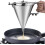 Stainless steel dough dispenser with springloaded handle for controlled flow and clean cooking experience 3