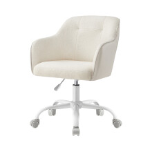 Office Chair, Swivel Chair, Desk Chair, Makeup Vanity Chair, Sherpa Fabric and PU, Home Office, Study, Bedroom, Grey