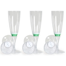 Durable Waterproof PS Material Multicolor Party Drinkware Replaceable Battery Wine Glasses Liquid Sensor LED Cups Color-Changing Champagne Flutes For