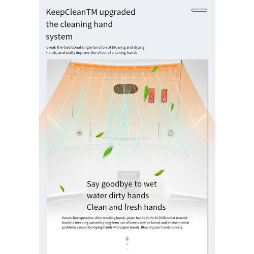 Automatic Hand Dryer with Speed Drying, Dual Hot Cold Modes, Touchless Wall Mounted, White L 1