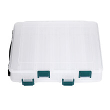 Boîte de rangement pour accessoires de pêche en plastique rigide transparent double face, fabriquée en polypropylène avec des trous de drainage