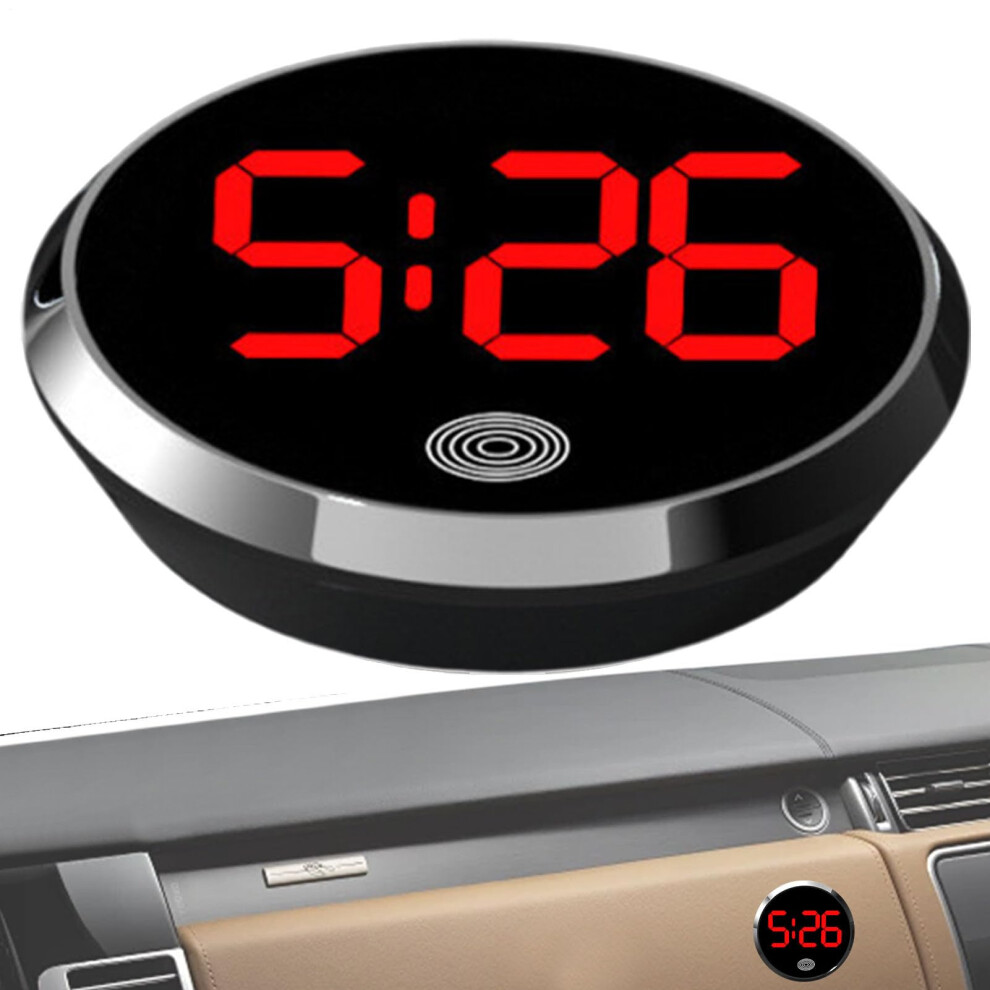 Digital Car Clock With Touch Control, Waterproof Led Dashboard Timepiece For Vehicle Truck Home Red 9119770549563