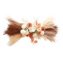 Iarbă artificială de pampas, înaltă, pufoasă, decor boho pentru casă, stil rustic, fără întreținere, culori vibrante, aspect realist,