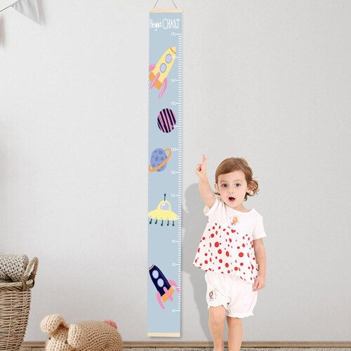 Home 's Size Chart Cartoon Pattern Canvas Height Chart Ruler Wall Mounted (D, 20x140cm) 1
