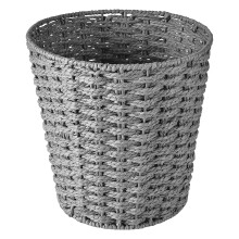 Braided Wicker Basket Rubbish Bin, Stylish for Home, Grey, 25 cm