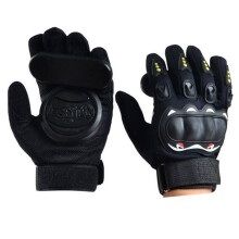 Longboard Downhill Slide Gloves Skate Gloves with Slide Pucks (Black)