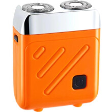 Electric Shaver for Men DualHead Waterproof Rechargeable Travel Beard Trimmer Wet and Dry Orange Silver