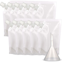 Kit de flasque réutilisable et discrète pour les croisières, pochettes étanches et anti-odeurs en plastique alimentaire sans BPA avec entonnoir,