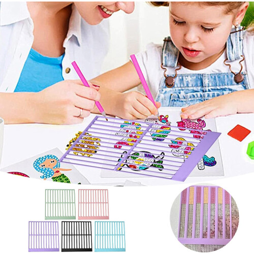 3Dprinted template grid tool for home crafts, precision grid for art creation (B) B Pink 1