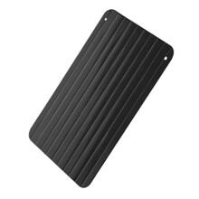 Defrosting plate for quick thawing of frozen meat and food, aluminum defrosting board for fish, chicken, and vegetables, black