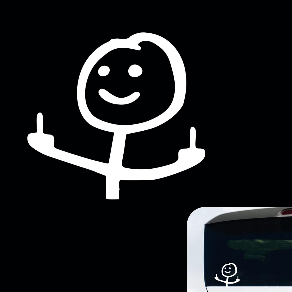 Funny Middle Finger Car Decal Waterproof Vinyl Cartoon Sticker For Window Bumper Door White 9339159912447