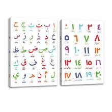 Lot de 2 affiches colorées avec lettres et-40 x 60 cm Style A