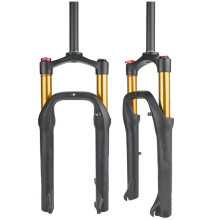 Fatbike Fork 20 Inch Air Suspension 100mm Travel 28.6mm Straight Black Gold