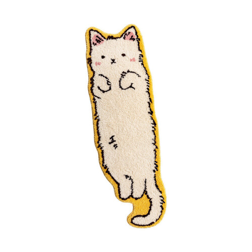 Tapis pour enfants de forme irrégulière,-Chat blanc taille L