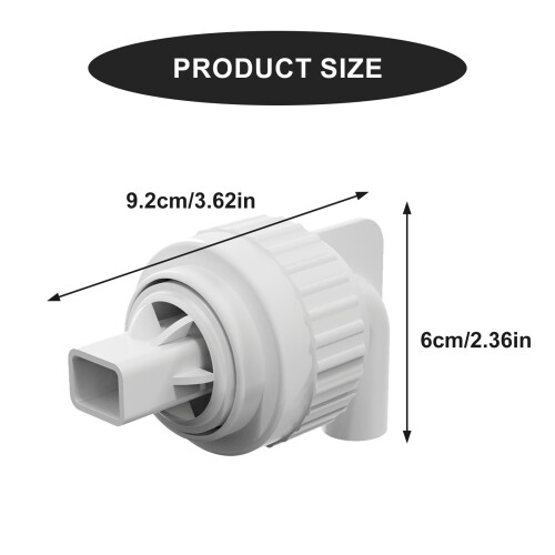 Sortie d'écoulement rotative pour aquariums avec fonctions-Noir 2